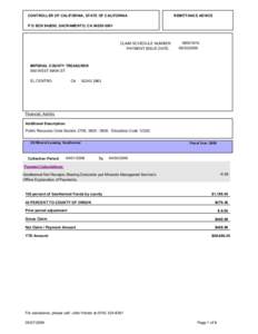 Monthly Apportionment Payment for U S Mineral Lease Geothermal