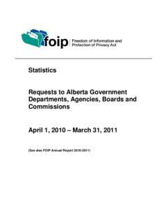 [removed]FOIP Statistics - Alberta Government Departments, Boards, Agencies and Commissions