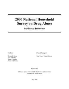 2000 National Household Survey on Drug Abuse Statistical Inference Authors: