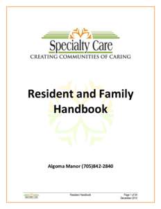 Resident and Family Handbook Algoma Manor[removed]Resident Handbook