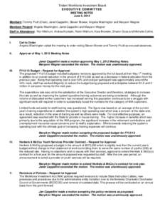 Microsoft Word - EXECUTIVE COMMITTEE MEETING NOTES JUNE[removed]DRAFT