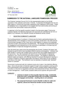 Microsoft Word - SUBMISSION TO THE NATIONAL LANDCARE FRAMEWORK PROCESS.doc