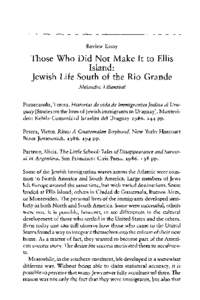 Review Essay  Those Who Did Not Make It to Ellis