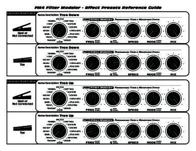 FM4 Filter Modeler - Effect Presets Reference Guide Expression Pedal Position Heel or Not Connected