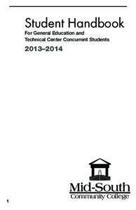 Student Handbook For General Education and Technical Center Concurrent Students 2013–2014