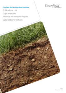 Cranfield Soil and Agrifood Institute  Publications List Maps and Books Technical and Research Reports Digital Data and Software