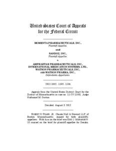 United States Court of Appeals for the Federal Circuit __________________________ MOMENTA PHARMACEUTICALS, INC., Plaintiff-Appellee, and