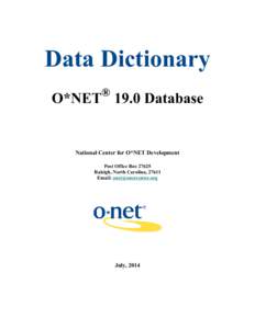 Data Dictionary - O*NET® 19.0 Database