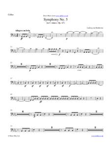 Cellos  Sheet Music from www.mfiles.co.uk Symphony No. 5 (in C minor, Op. 67)