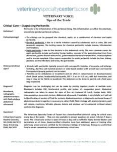 Microsoft Word - JUL 30--Critical Care- Diagnosing Peritonitis