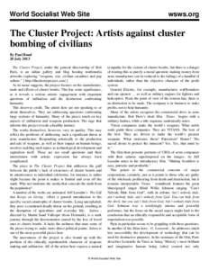 World Socialist Web Site  wsws.org The Cluster Project: Artists against cluster bombing of civilians