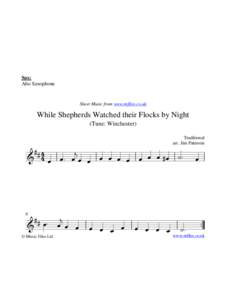 Sax: Alto Saxophone Sheet Music from www.mfiles.co.uk  While Shepherds Watched their Flocks by Night