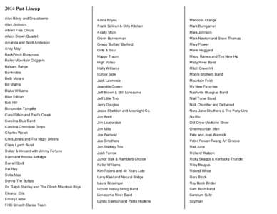 Bluegrass music / Culture of the Southern United States / The Waybacks / Del McCoury / Pete Wernick / The Avett Brothers / Jerry Douglas / Sam Bush / American music / Country music / Music / American folk music