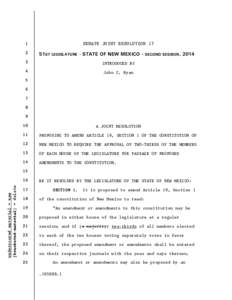 SENATE JOINT RESOLUTION[removed]51ST LEGISLATURE - STATE OF NEW MEXICO - SECOND SESSION, 2014