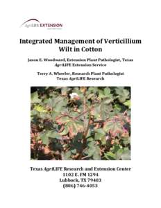 Integrated Management of Verticillium Wilt in Cotton