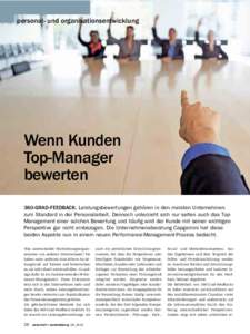 personal- und organisationsentwicklung  Wenn Kunden Top-Manager bewerten 360-GRAD-FEEDBACK. Leistungsbewertungen gehören in den meisten Unternehmen