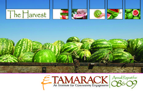 The Harvest  TAMARACK 08&09 Annual Report for  An Institute for Community Engagement