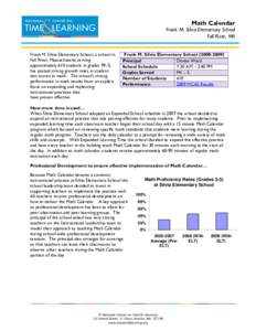 Math Calendar Frank M. Silvia Elementary School Fall River, MA Frank M. Silvia Elementary School, a school in Fall River, Massachusetts serving approximately 610 students in grades PK-5,