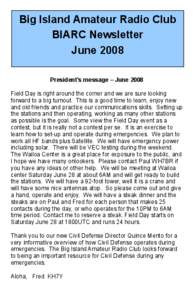 Big Island Amateur Radio Club BIARC Newsletter June 2008