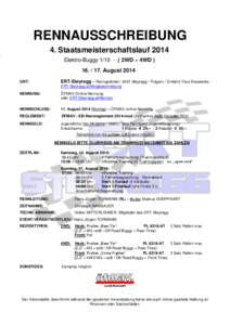 RENNAUSSCHREIBUNG 4. Staatsmeisterschaftslauf[removed]Elektro-Buggy[removed]2WD + 4WD )