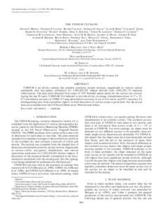 The Astronomical Journal, 125:984–993, 2003 February Copyright is not claimed for this article. Printed in U.S.A. THE USNO-B CATALOG David G. Monet, Stephen E. Levine, Blaise Canzian, Harold D. Ables,1 Alan R. Bird,1 C