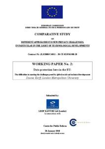 EUROPEA COMMISSIO DIRECTORATE-GEERAL JUSTICE, FREEDOM AD SECURITY COMPARATIVE STUDY O