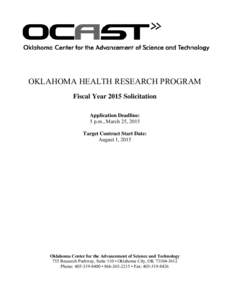 OKLAHOMA HEALTH RESEARCH PROGRAM
