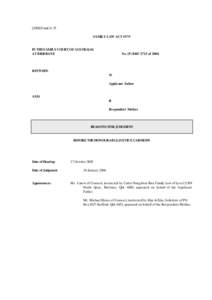 [2006] FamCA 25 FAMILY LAW ACT 1975 IN THE FAMILY COURT OF AUSTRALIA AT BRISBANE