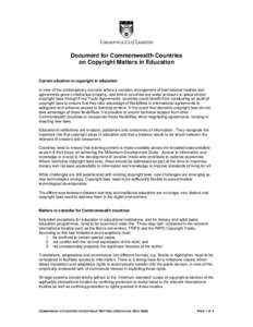 Microsoft Word - Copyright in education for Commonwealth countries FINAL.doc