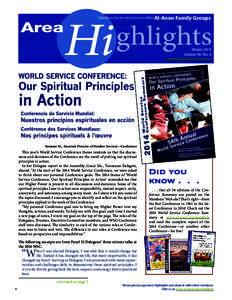 Hi  ghlights Winter 2014 Volume 46, No. 4 areahighlights@al‑anon.org