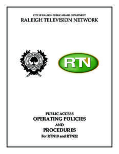 CITY OF RALEIGH PUBLIC AFFAIRS DEPARTMENT  RALEIGH TELEVISION NETWORK RT N