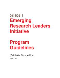 [removed]Emerging Research Leaders Initiative Program