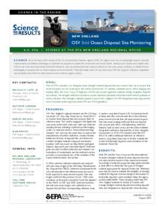 New England OSV Bold Ocean Disposal Site Monitoring | Science to Results