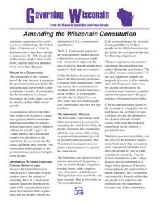 Amending the Wisconsin Constitution