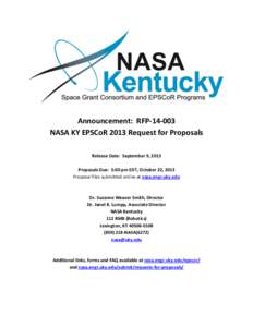 NASA Kentucky Space Grant Consortium