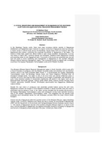 8. STATUS, MONITORING AND MANAGEMENT OF NGANAMARA IN THE SOUTHERN ALINYTJARA WILURARA NATURAL RESOURCE MANAGEMENT REGION Dr Matthew Ward Department for Environment and Heritage, South Australia GPO Box 1047 Adelaide, Sou