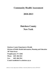 Community Health Assessment[removed]Dutchess County New York