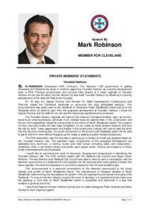 Hansard, 23 MaySpeech By Mark Robinson MEMBER FOR CLEVELAND