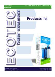 www.ecotec.ro  Fax: +, Phone: +Products List