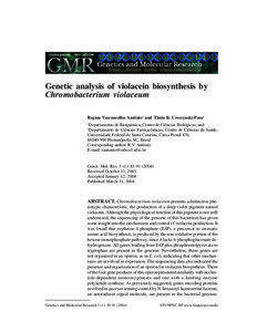 Violacein biosynthesis in Chromobacterium violaceum  85