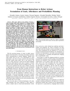IEEE International Conference on Robotics and Automation (ICRAStockholm, Sweden, 16-21 May 2016 From Human Instructions to Robot Actions: Formulation of Goals, Affordances and Probabilistic Planning Alexandre Antu