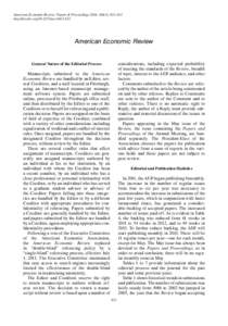 American Economic Review: Papers & Proceedings 2014, 104(5): 621–631 http://dx.doi.org[removed]aer[removed]American Economic Review  c­onsiderations, including expected probability