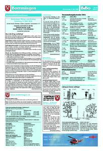 Bottmingen Gemeindeinformationen Bottminger Bring- und Holtag Samstag, 4. Juni 2016 Auf dem Areal der ehemaligen «Stöcklin»-Liegenschaft, Therwilerstrasse 9–13