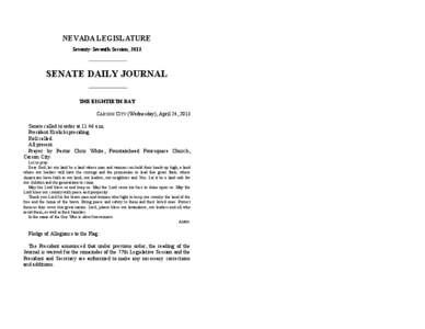 77th[removed]Session Journal - (Wednesday), April 24, [removed]SENATE DAILY JOURNAL		THE EIGHTIETH DAY