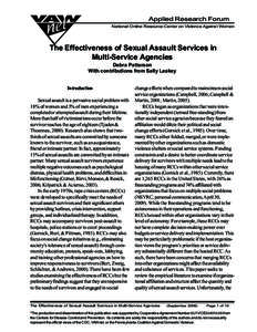 Feminism / Criminology / Medical emergencies / Ethics / Violence / Rape crisis center / Domestic violence / Initiatives to prevent sexual violence / Sexual assault / Rape / Violence against women / Gender-based violence