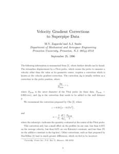 Velocity Gradient Corrections to Superpipe Data M.V. Zagarola∗and A.J. Smits
