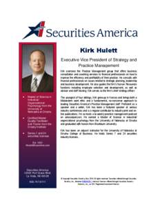 Kirk Hulett Executive Vice President of Strategy and Practice Management