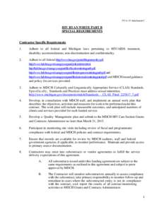 FY14-15 Attachment C  HIV RYAN WHITE PART B SPECIAL REQUIREMENTS  Contractor Specific Requirements