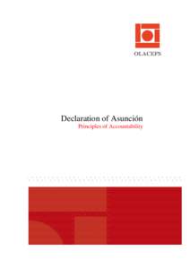 Declaration of Asunción Principles of Accountability Sabana Sur, Mata Redonda Apartado Postal[removed]San José, Costa Rica
