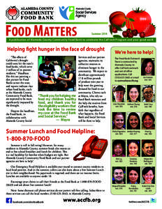 Alameda County  Social Services Agency  FOOD MATTERS